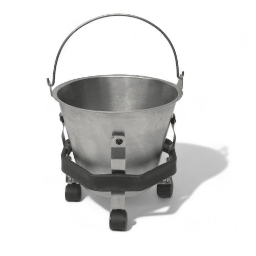 CUBETA CON PORTA CUBETA DE ACERO INOXIDABLE